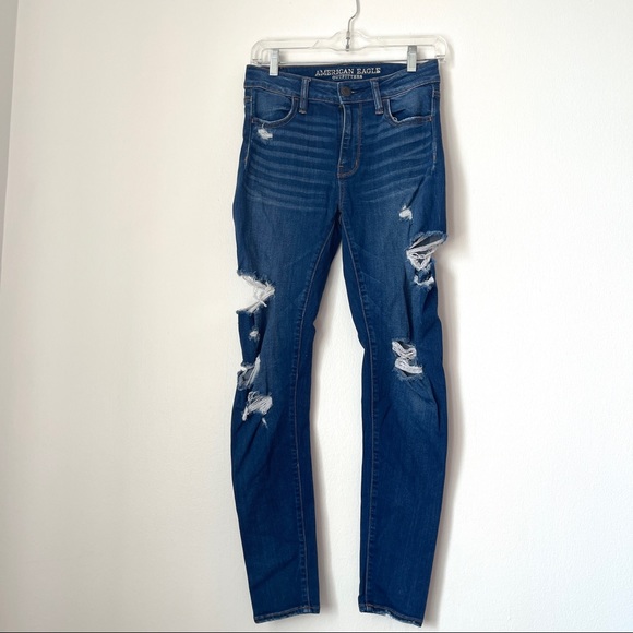 American Eagle Outfitters Denim - AEO high rise jegging jeans sz 4 distressed (a953)